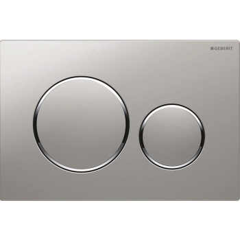 Placca di comando Sigma 20 satinata lucida con finiture cromo lucide di Geberit