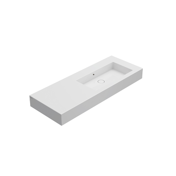 Lavabo Incantho sospeso/appoggio cm. 136x51 vasca a destra bianco lucido di Ceramica Globo