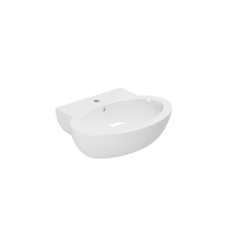 Lavabo Comoda sospeso 65x50 monoforo bianco lucido di Ceramica Azzurra