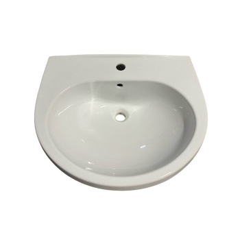 Lavabo Donatello New sospeso o su colonna cm. 63x53 bianco lucido
