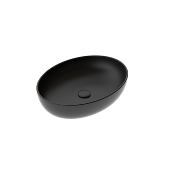 Lavabo Easy appoggio 55x42 ovale in ceramica nero opaco di Ceramica GSG