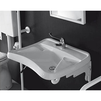 Lavabo sospeso ergonomico 67x59 in ceramica bianco lucido