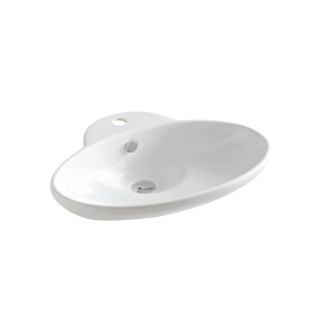 Lavabo Fuori 3 appoggio cm. 63x47 monoforo in ceramica bianco lucido di Art Ceram