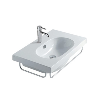 Lavabo Eden sospeso cm. 75x45 semicircolare in ceramica bianco di Ceramica Galassia