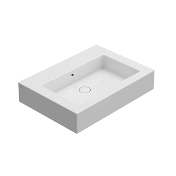 Lavabo Incantho sospeso/appoggio cm. 71x51 rettangolare bianco lucido di Ceramica Globo