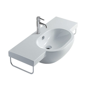 Lavabo M2 sospeso cm. 100x48 rettangolare bianco lucido di Ceramica Galassia