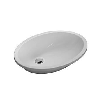 Lavabo Sibari sottopiano cm. 57x43 ovale in ceramica bianco lucido di Ceramica Globo