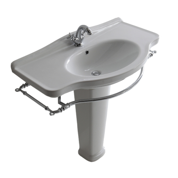 Lavabo Ethos sospeso/su colonna o su mobile cm. 95x44 monoforo bianco di Ceramica Galassia
