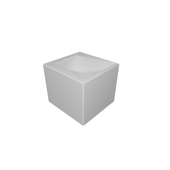 Lavabo Oz sospeso/appoggio salvaspazio 42x40 rettangolare in ceramica bianco lucido di Ceramica GSG