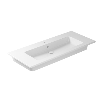 Lavabo Plus Design sospeso/incasso soprapiano 121x51 rettangolare bianco di Ceramica Galassia