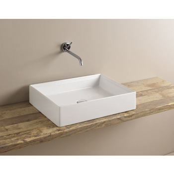 Lavabo Scalino appoggio cm. 55x38 in ceramica bianco lucido di Art Ceram