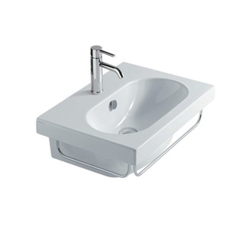 Lavabo Eden sospeso cm. 60x42 semicircolare in ceramica bianco di Ceramica Galassia