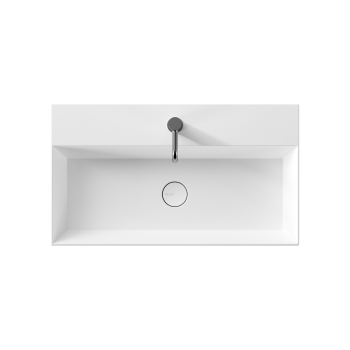 Lavabo Spy appoggio/sospeso cm. 81x46 rettangolare in ceramica bianco di Ceramica Alice