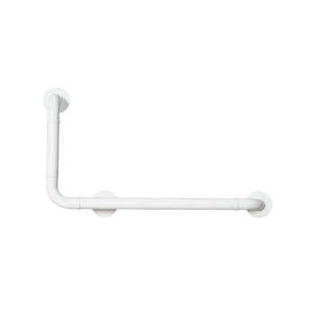 Maniglione di sicurezza angolare montante a destra cm. 40x70 in acciaio verniciato bianco