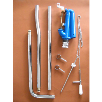 Meccanismo di scarico completo di tre tubi e kit catanella cromo