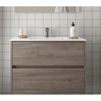 Mobile sospeso Noja cm. 80 con lavabo rovere eternity di Salgar