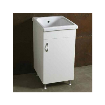 Mobile con lavatoio Misurina cm. 44x52 ad un'anta bianco di Ceramica Alice