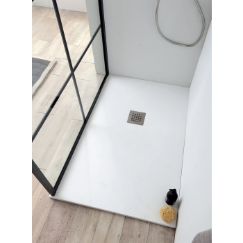 Piatto doccia 80x80 h.2,8 in marmoresina bianco Plan di Tamanaco