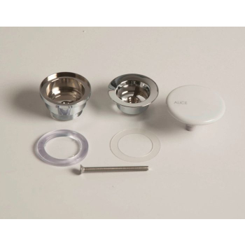 Piletta con tappo in ceramica e scarico libero bianco lucido di Alice Ceramica