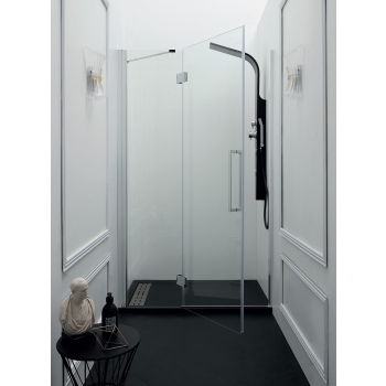 Porta doccia TEPB43 in cristallo 6 mm trasparente cm. 100 (est. 111/114,5) con profilo cromato di Tamanaco
