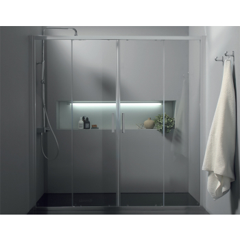 Porta doccia scorrevole cincillà con anticalcare FPSC57 cm 140 di Tamanaco