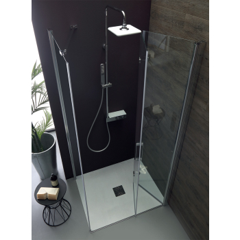 Box doccia TPS35 in cristallo 6 mm trasparente 100x100 con profilo cromo di Tamanaco