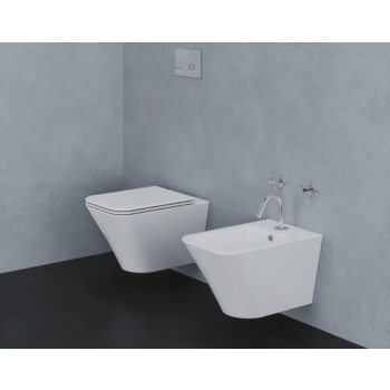 Sanitari Build sospesi senza brida con sedile softclose di Ceramica Azzurra