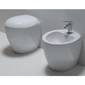 Sanitari Clas+ filomuro  cm. 56 con sedile softclose di Ceramica Azzurra