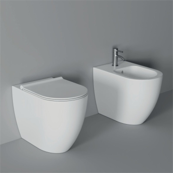 Sanitari Form filomuro scarico traslato senza brida cm. 54x35 con sedile sottile softclose di Ceramica Alice