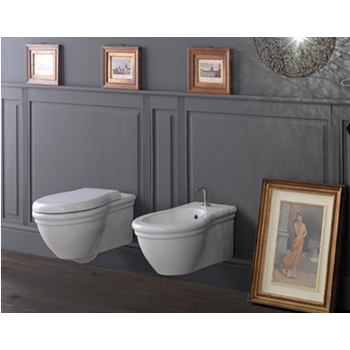 Sanitari sospesi Paestum con copriwater avvolgente standard di Ceramica Globo