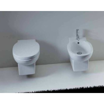 Sanitari sospesi Sign con copriwater frizionato bianco di Ceramica Azzurra