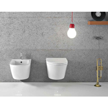 Sanitari forty3 sospesi senza brida cm. 57x36 con sedile softclose di Ceramica Globo