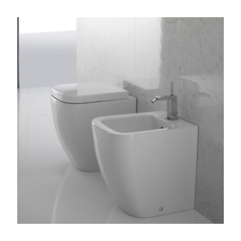 Sanitari Stone mini filomuro salvaspazio cm 45 con sedile a discesa tradizionale di Ceramica Globo