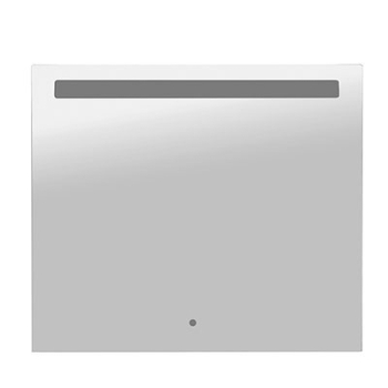 Specchio quadrato 70x70 filo lucido con lampada a led con interruttore touch di Ceramica Globo