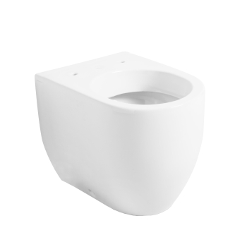 Water Flo filomuro scarico traslato senza brida (rimless) rialzato cm. 52x36 bianco lucido di Ceramica Kerasan