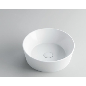 Lavabo Forma appoggio salvaspazio 43x43 tondo in ceramica bianco lucido di Ceramica Azzurra