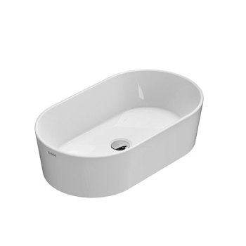 Lavabo Forty3 appoggio cm. 60x35 ovale in ceramica bianco lucido di Ceramica Globo