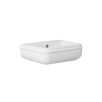 Lavabo Charme sospeso/appoggio cm. 55x46 monoforo in ceramica bianco lucido di Ceramica Azzurra