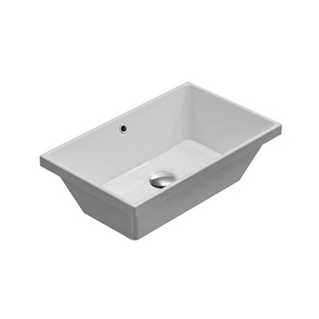 Lavabo Stockholm incasso cm. 55x34 rettangolare bianco lucido di Ceramica Globo