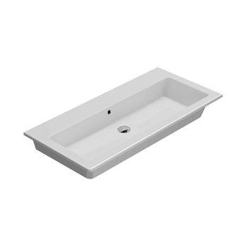 Lavabo Forty3 sospeso/su mobile 100x47 rettangolare in ceramica di Ceramica Globo