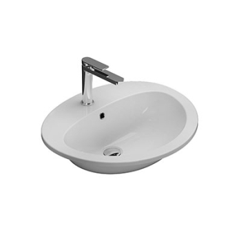 Lavabo Minori incasso cm. 56x48 in ceramica bianco lucido di Ceramica Globo