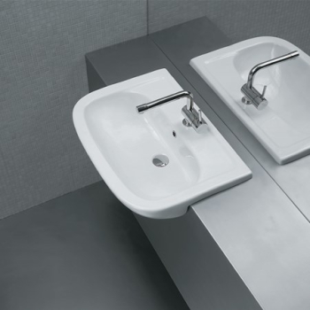 Lavabo Nemi semincasso cm. 66x48 in ceramica di Ceramica Galassia