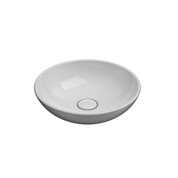 Lavabo d'arredo appoggio senza foro cm. 40x40 bianco lucido di Ceramica Globo