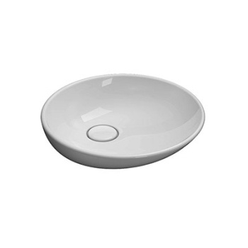 Lavabo d'arredo appoggio senza foro cm. 50x50 bianco lucido di Ceramica Globo