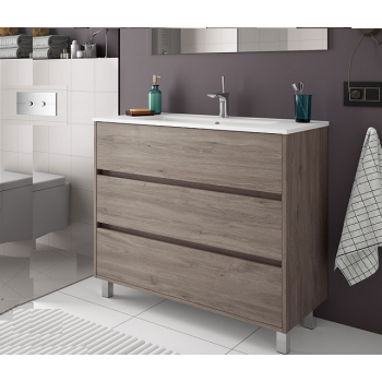 Mobile a terra Arenys cm. 100 con lavabo rovere eternity di Salgar