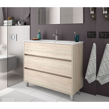 Mobile a terra Arenys cm. 100 con lavabo rovere caledonia di Salgar